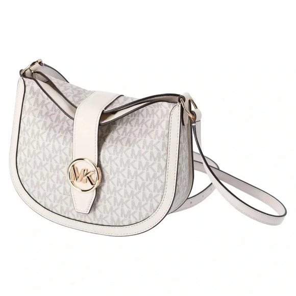 NWT MICHAEL Michael Kors Cream Signature Logo Hobo Crossbody - Picture 7 of 7